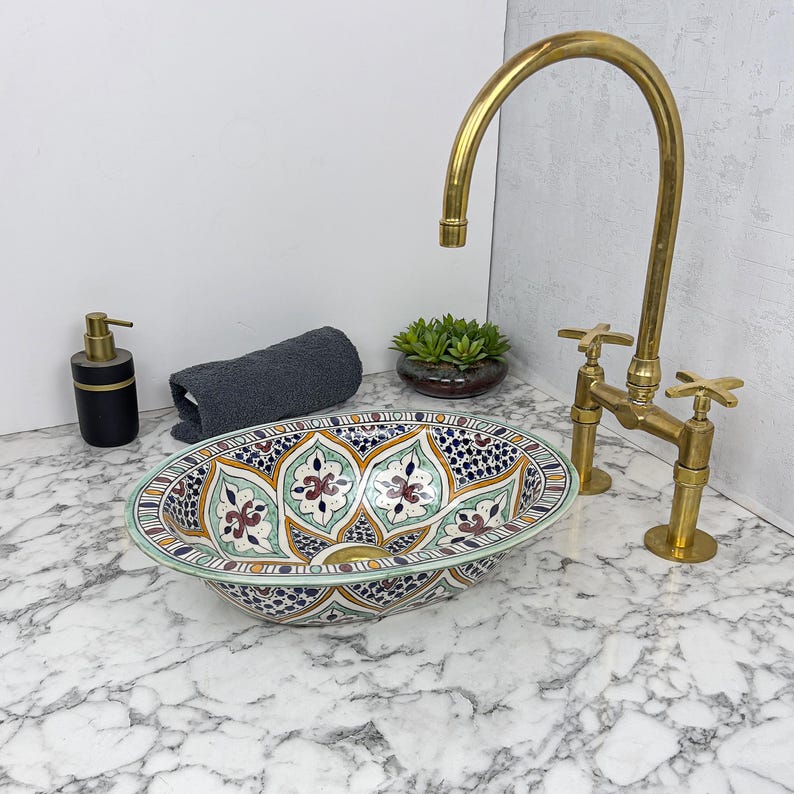 Oval Handmade Moroccan Sink #204